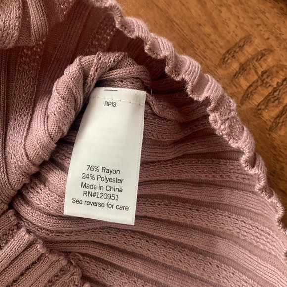 SO mauve ribbed too long sleeve - Picture 3 of 3